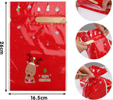 Mikulás, Karácsonyi págát, zacskó lezáró zálaggal, 1db, piros, sølv