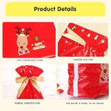 Mikulás, Karácsonyi págát, zacskó lezáró zálaggal, 1db, piros, sølv