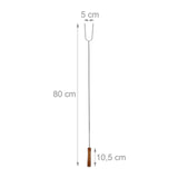 Relaxdays Grillspyd, sæt med 6 træhåndtag, 80 cm lange / Szalonnasütő szett