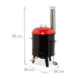 Relaxdays 10033860 Gullash Pan, Sort, Rød